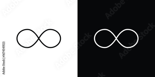 Infinity icon design template with outline style