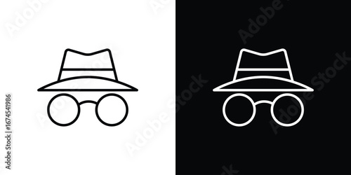 Incognito icon design template with outline style