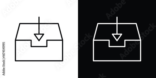 Inbox icon design template with outline style