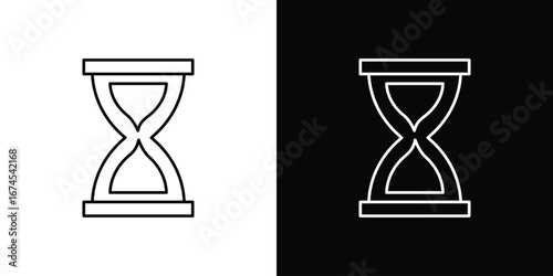 Hourglass end icon design template with outline style