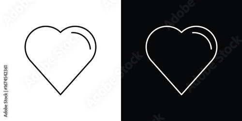 Heart icon design template with outline style