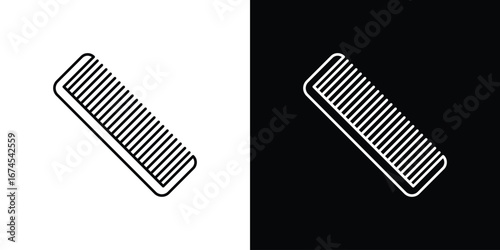 Hair brush icon design template with outline style