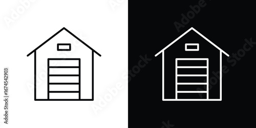Garage icon design template with outline style
