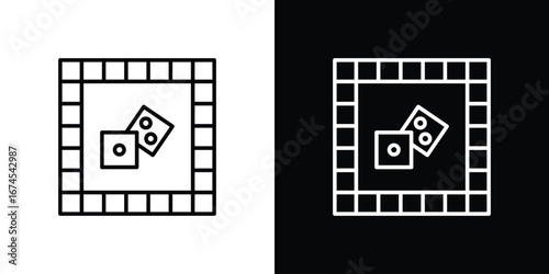 Game board icon design template with outline style