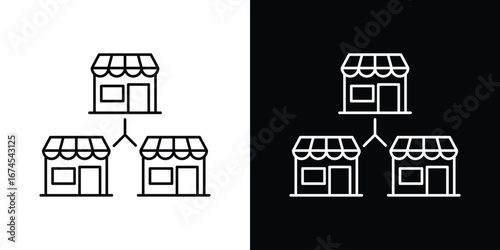 Franchise icon design template with outline style