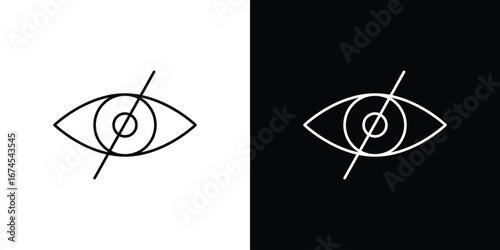 Eye crossed icon design template with outline style