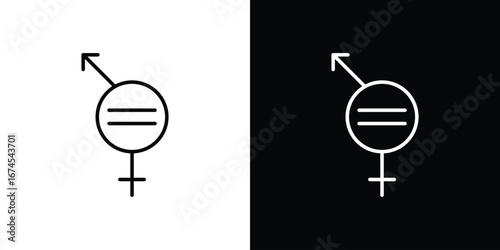 Equality icon design template with outline style