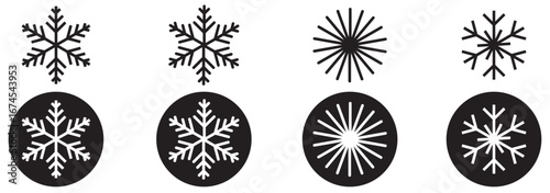 Snowflake set on isolated background. Isolated snowflake collection. Frost background. Christmas icon. Vector illustration