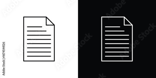 Document icon design template with outline style