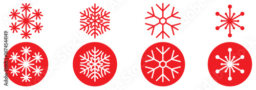 The snowflake icon set is made of blue crayon