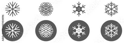 Snowflake icons set. Snowflake symbols. Snow icon. Vector illustrator