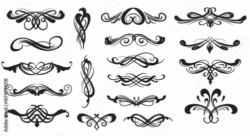 Decorative Flourishes and Ornate Dividers for Elegant Design Projects and Artistic Creations
