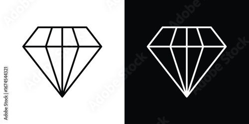 Diamond icon design template with outline style