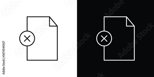 Delete Document icon design template with outline style