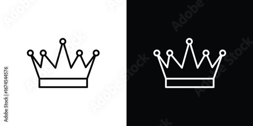 Crown icon design template with outline style