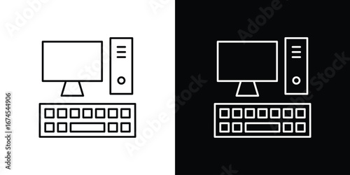 Computer icon design template with outline style