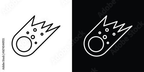 Comet icon design template with outline style