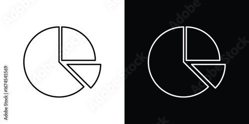 Chart pie icon design template with outline style