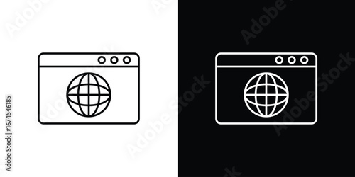 Browser icon design template with outline style