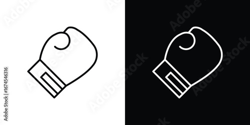 Boxing glove icon design template with outline style