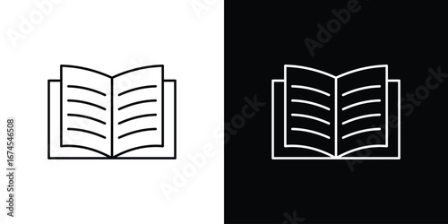 Book icon design template with outline style