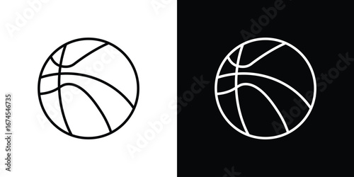 Basketball icon design template with outline style