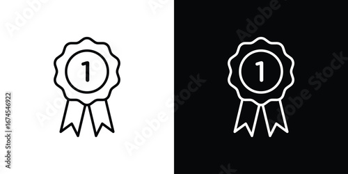 Badge icon design template with outline style