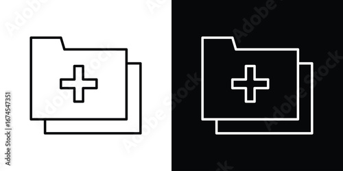 Add folder icon design template with outline style