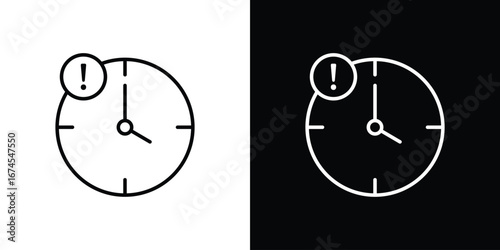 Alarm exclamation icon design template with outline style