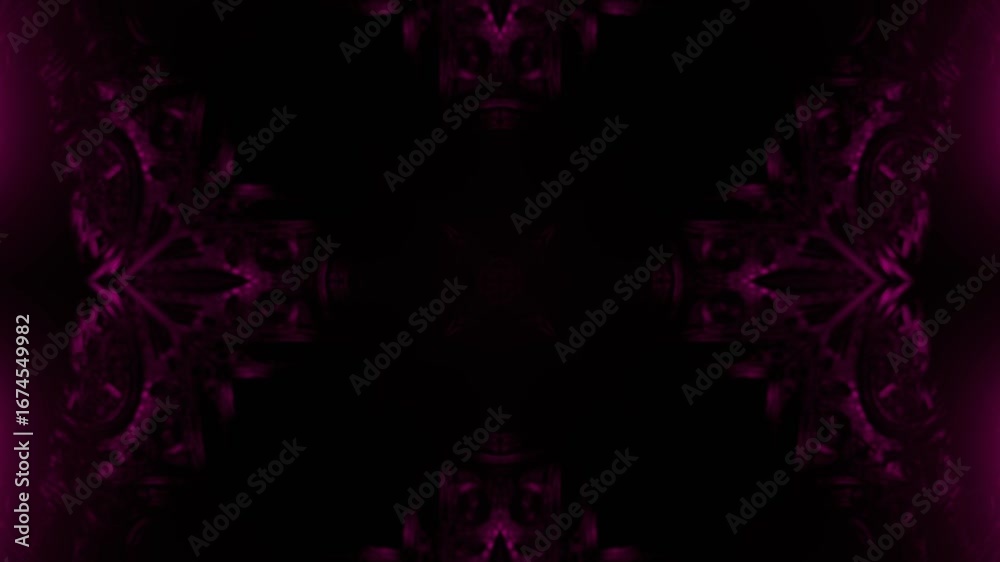 Interlocking Fractal Forms Waving Inside Colorful Passage