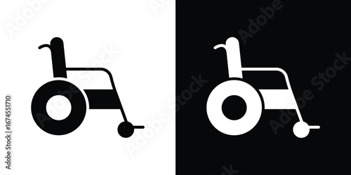 Wheelchair icon. filled flat sign for mobile concept and web
