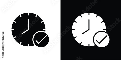 Time check icon. filled flat sign for mobile concept and web
