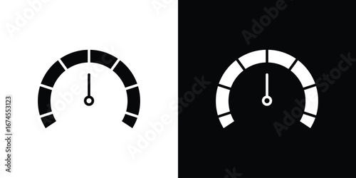 Tachometer icon. filled flat sign for mobile concept and web