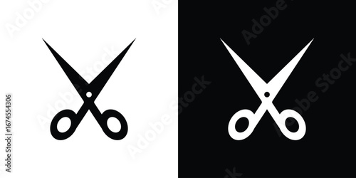 Scissors icon. filled flat sign for mobile concept and web