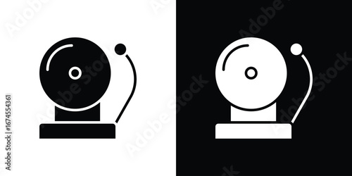 School bell icon. filled flat sign for mobile concept and web