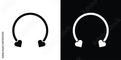 Piercing icon. filled flat sign for mobile concept and web