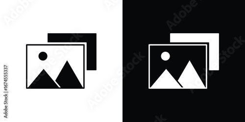 Picture icon. filled flat sign for mobile concept and web
