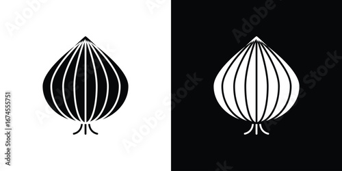 Onion icon. filled flat sign for mobile concept and web