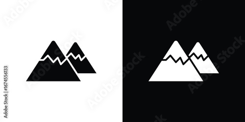 Mountains icon. filled flat sign for mobile concept and web