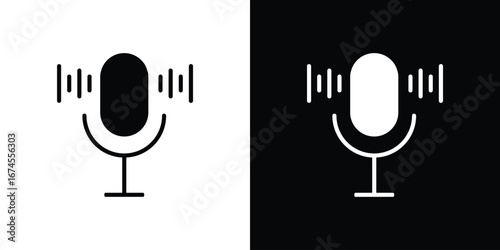 Microphone icon. filled flat sign for mobile concept and web