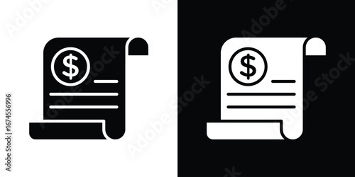 Invoice icon. filled flat sign for mobile concept and web
