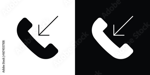 Incoming Call icon. filled flat sign for mobile concept and web