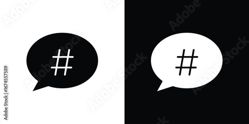 Hashtag icon. filled flat sign for mobile concept and web