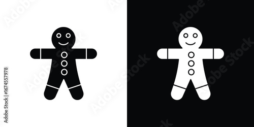 Gingerbread man icon. filled flat sign for mobile concept and web