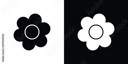 Flower icon. filled flat sign for mobile concept and web