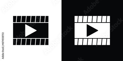 Film icon. filled flat sign for mobile concept and web