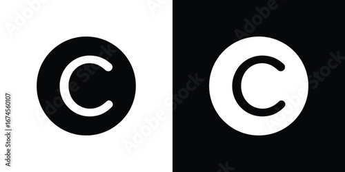 Copyright icon. filled flat sign for mobile concept and web