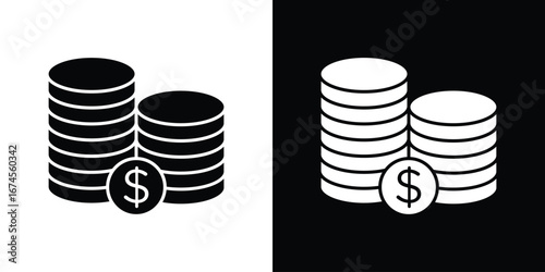 Coins icon. filled flat sign for mobile concept and web