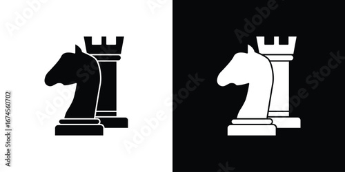 Chess icon. filled flat sign for mobile concept and web