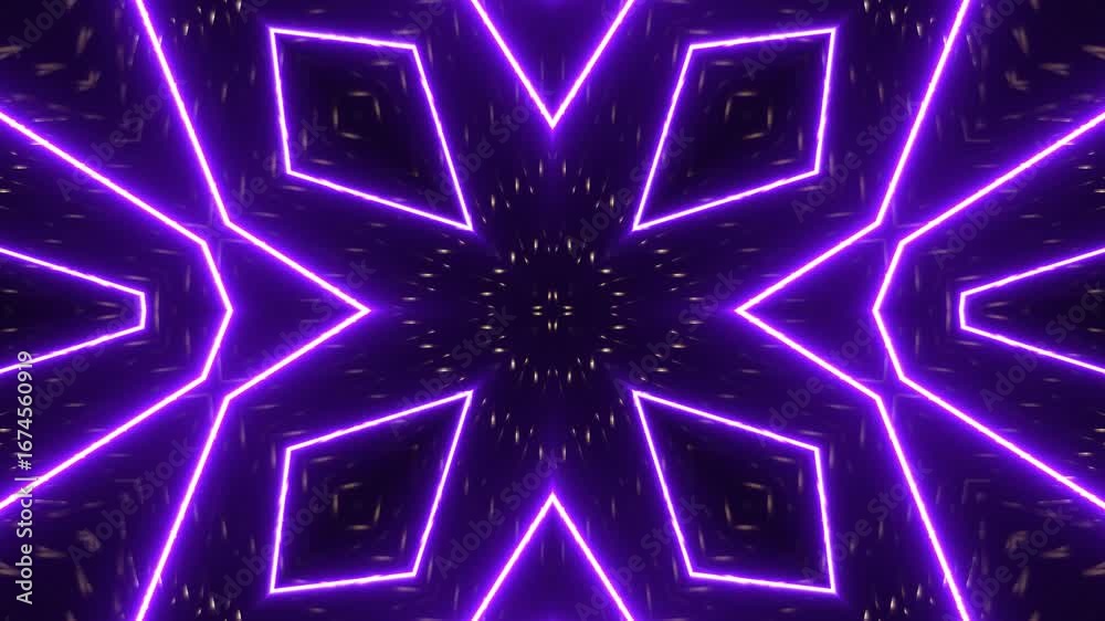 Endless Symmetry Spiraling Through Electric Neon Tunnel